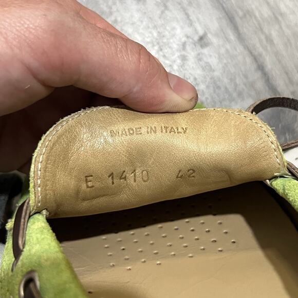 Etro Milano Green Suede Driving Shoes Paisley Bow Tie Loafer Slip Ons RARE Sz 42 - Picture 8 of 8